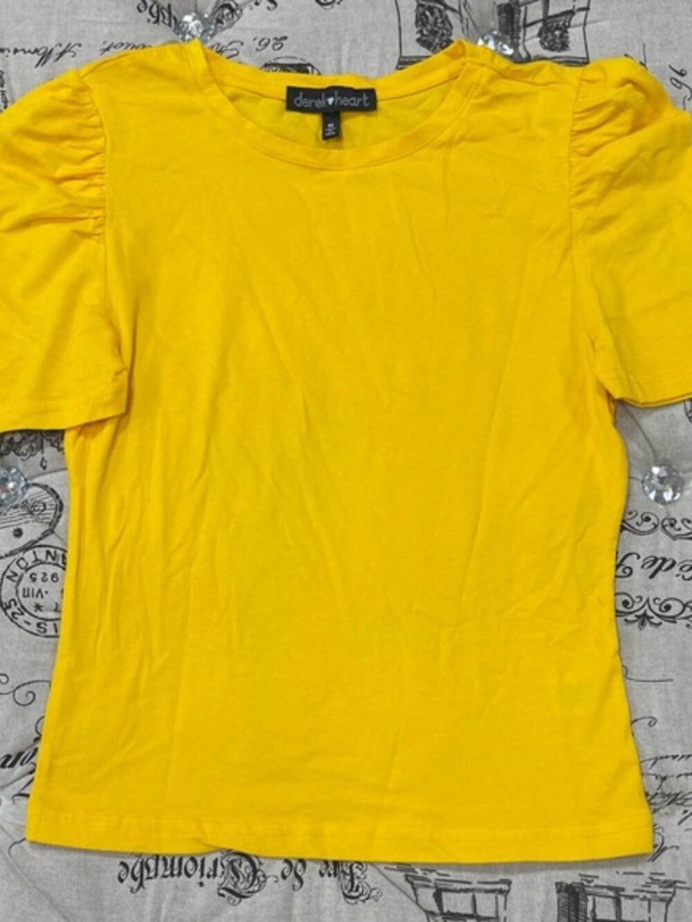 Derek Heart  Puff Short Sleeve Shirt Top